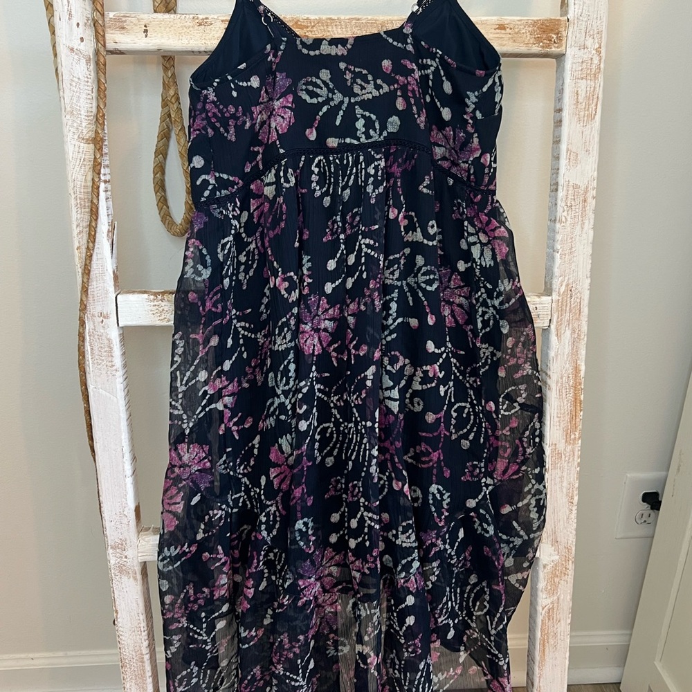 Ecote Navy and Purple Floral Kids Dress